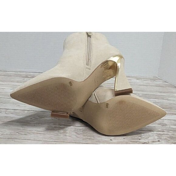 JLO Jennifer Lopez Gorgina Size 8.5M Tapioca Pointed Toe Side Zip Ankle Booties - Picture 9 of 14
